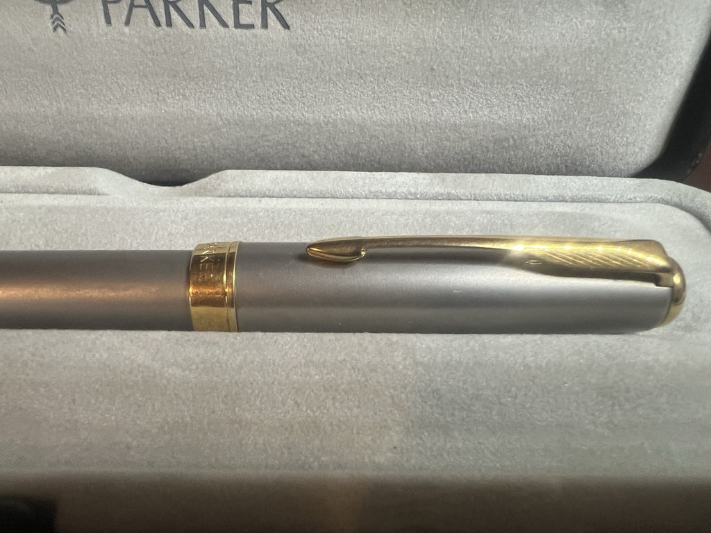 🔴 PARKER penna stilografica Sonnet P II Francia lacca e laminata oro pennino M