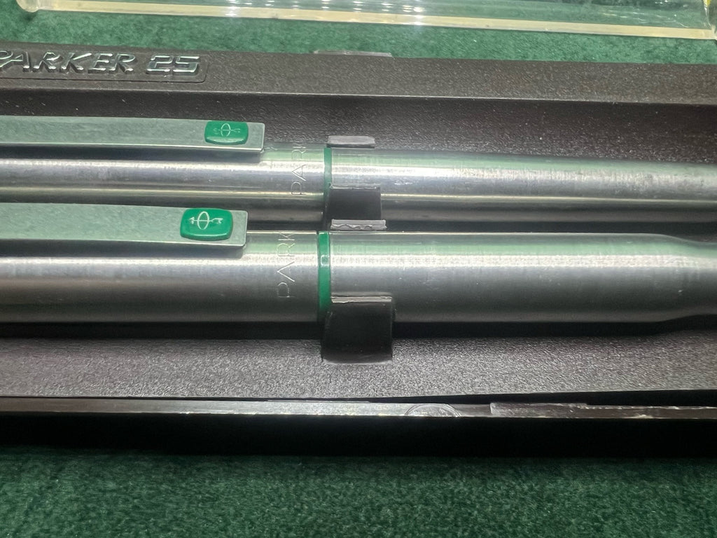 Parker Stylo-Plume Stylo à Plume 25 Mki Clip Vert und Sphère Set Write Retro 