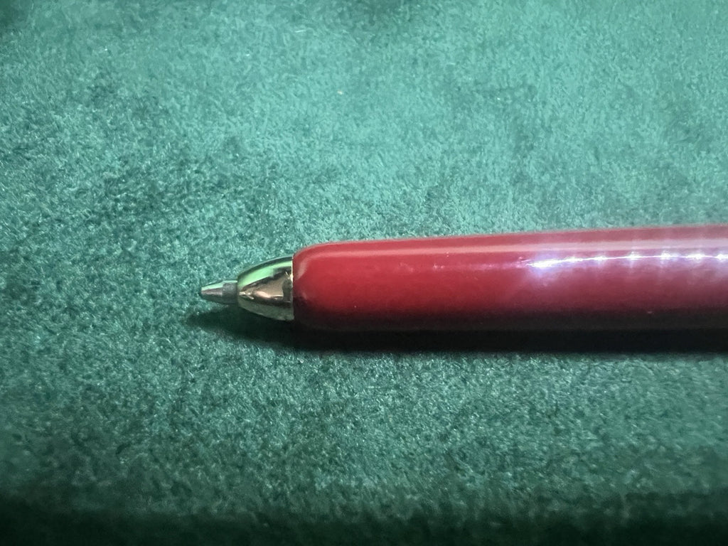 🔴 MASERATI penna sfera lacca rossa bordeaux a rotazione scrive mai usata