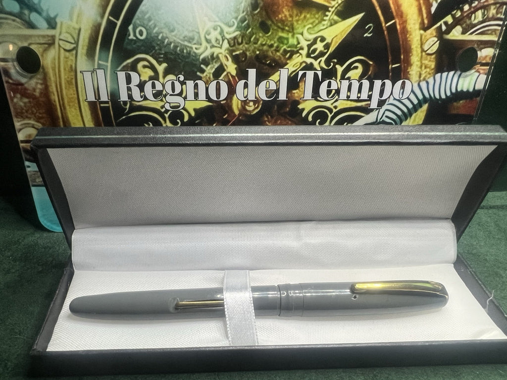 Elmo Stylo-Plume Stylo à Plume By Montegrappa Gris A Levier Écrit Vintage