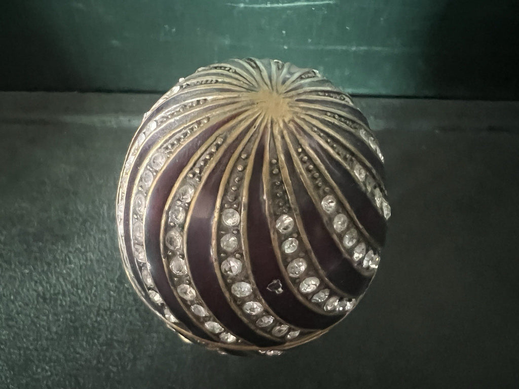 Faberge Oeuf Céramique Bronze Royal Family Avec Pierres Strass