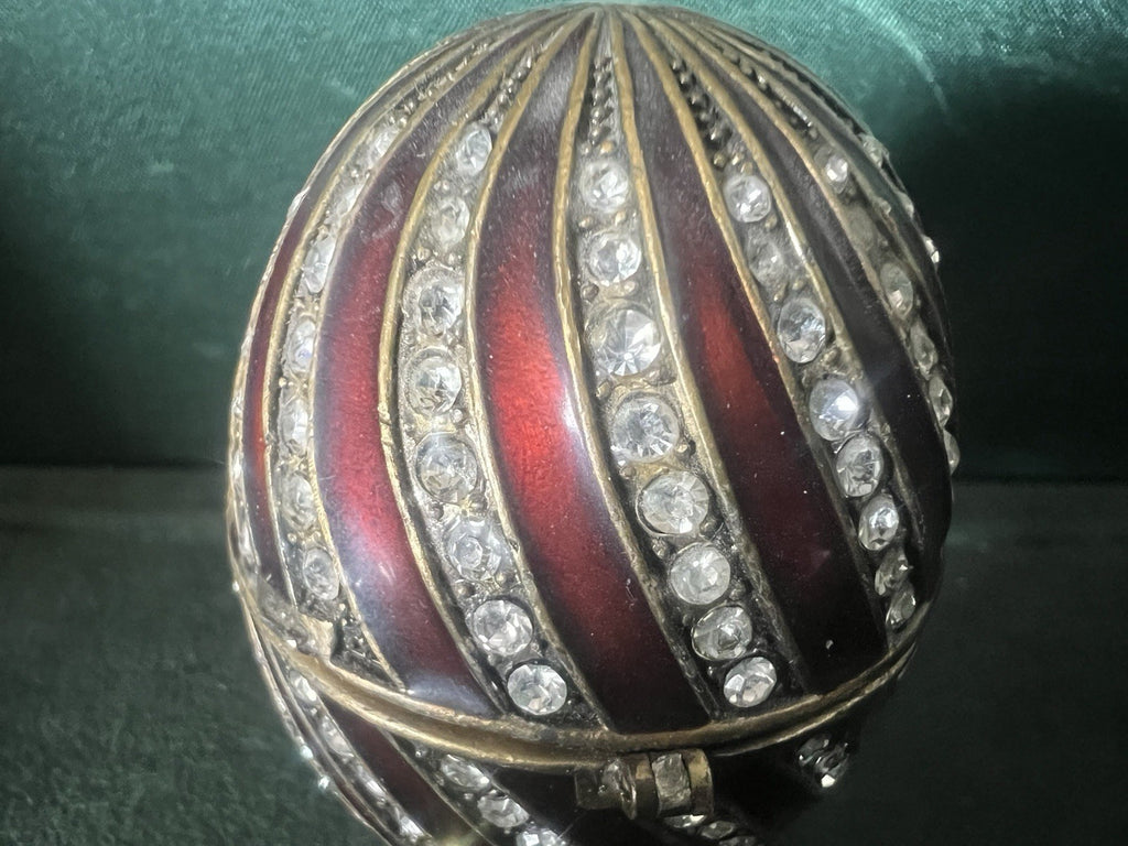 Faberge Oeuf Céramique Bronze Royal Family Avec Pierres Strass
