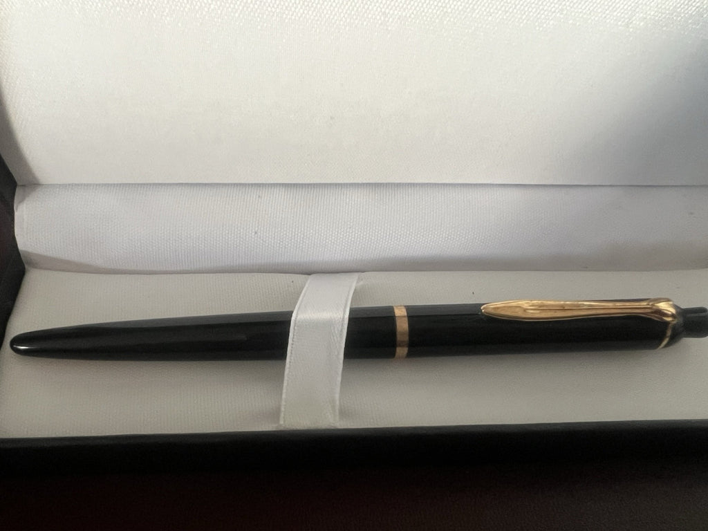 🔴 PELIKAN penna sfera K150 nera meccanismo a pulsante scrive vintage