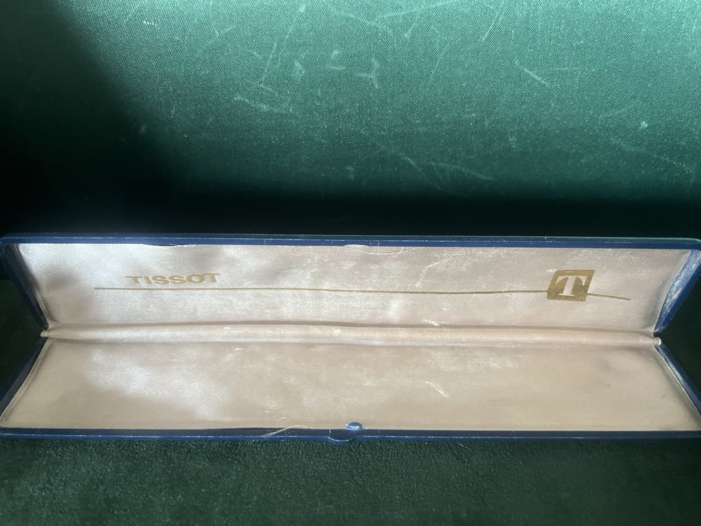 🔴 TISSOT box scatola orologio astuccio custodia cofanetto blu vintage