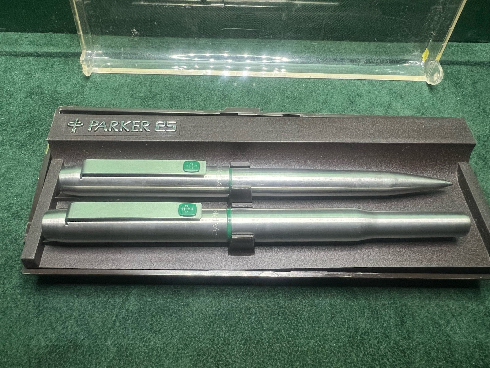 Parker Stylo-Plume Stylo à Plume 25 Mki Clip Vert und Sphère Set Write Retro 