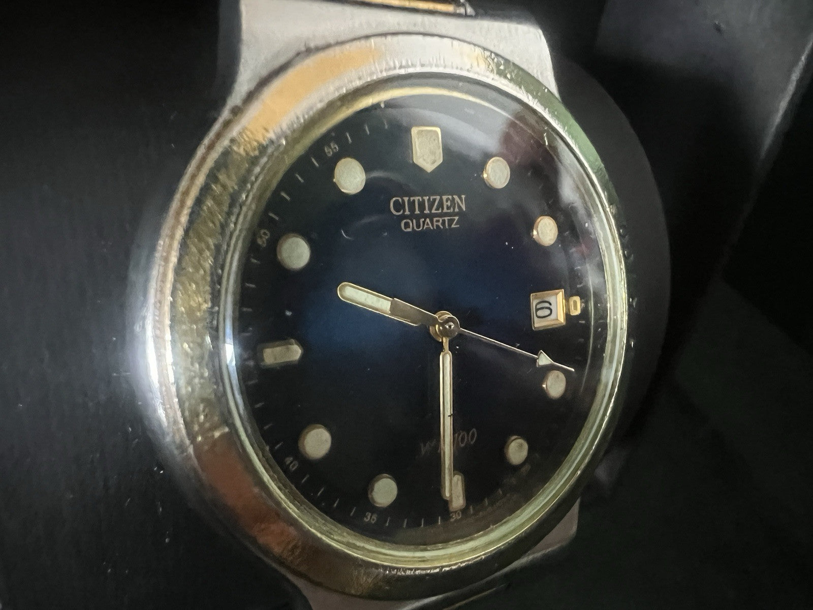 🔴 CITIZEN orologio uomo GN4S5 WR 100 Min acciaio laminato con scatola vintage