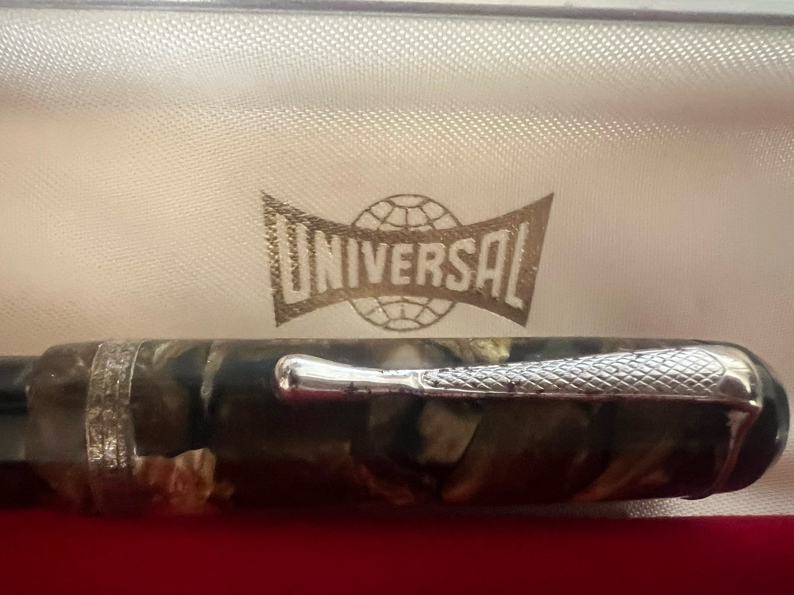 Universal Stylo-Plume Stylo à Plume Celluloid Avec Bouton Écrit Vintage 1940