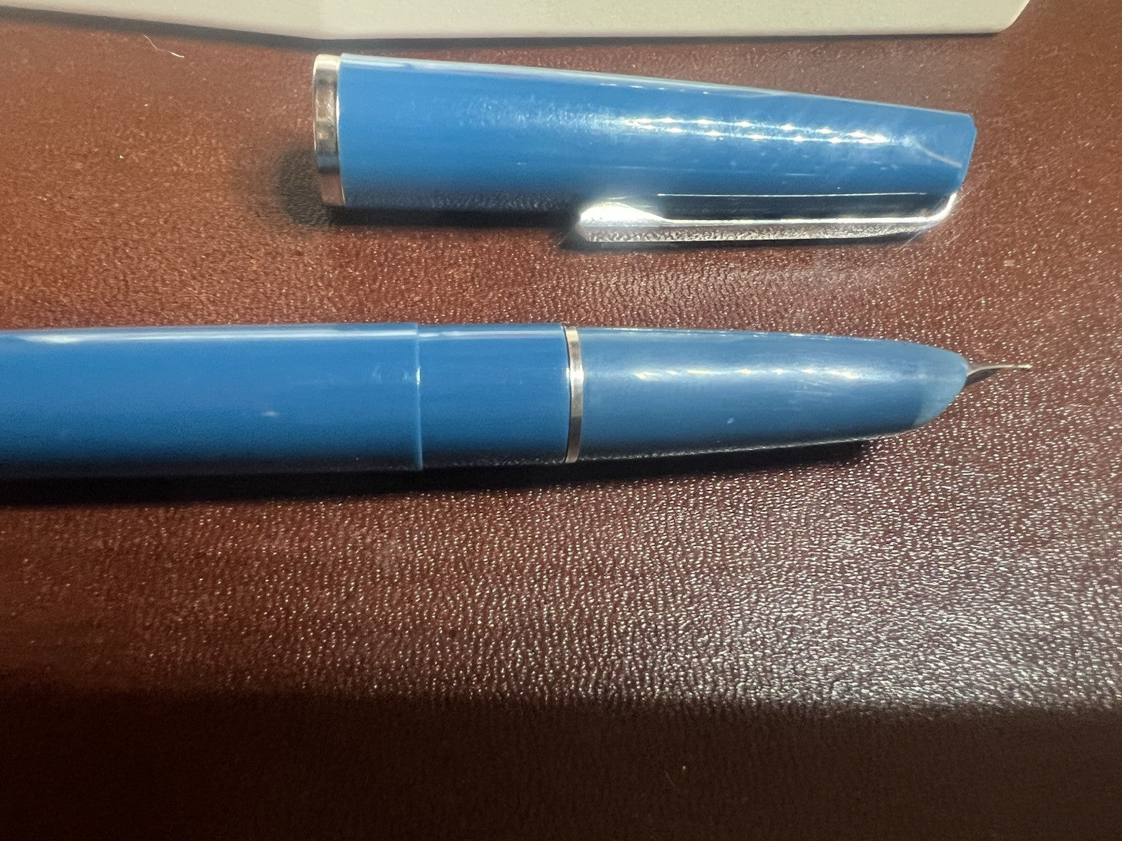 Auretta Pens Stylo à Plume Sphère Bleu par Aurora M Garantie Trousse Vintage 