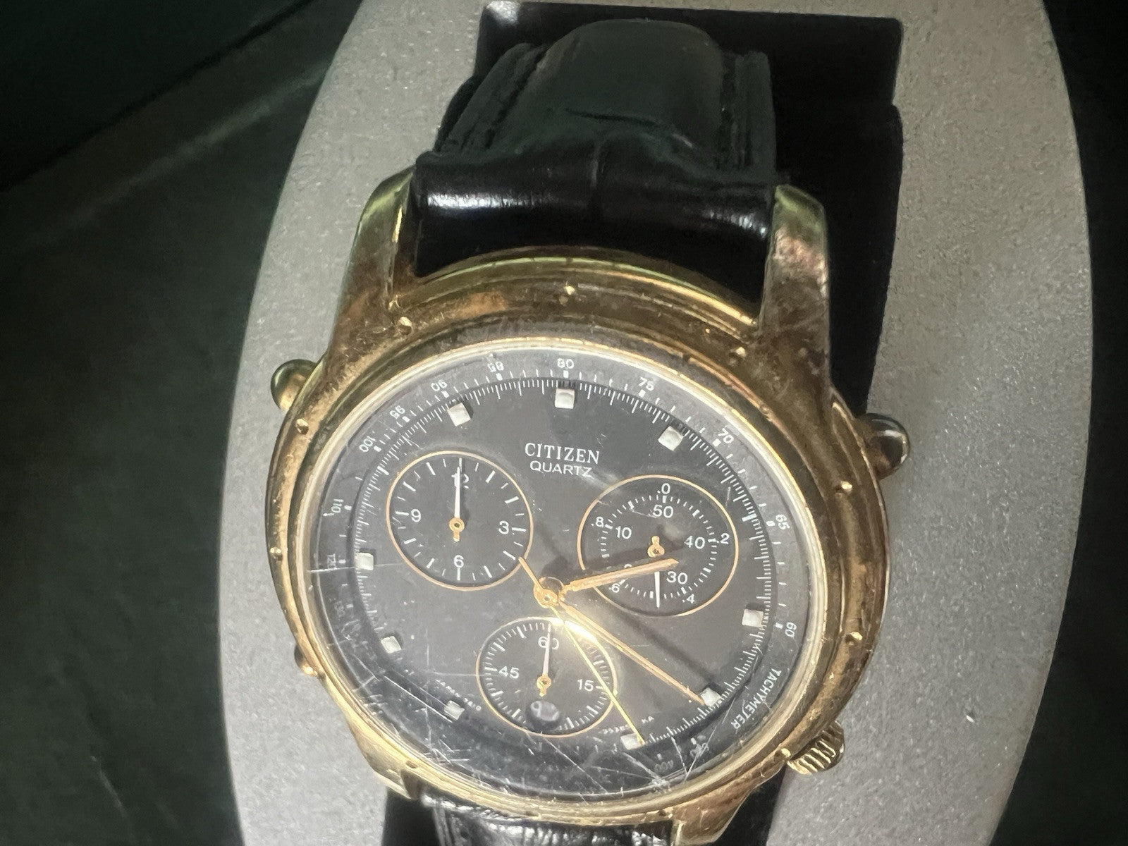 🔴 CITIZEN cronografo orologio uomo 3560-Y59308 laminato nero quarzo