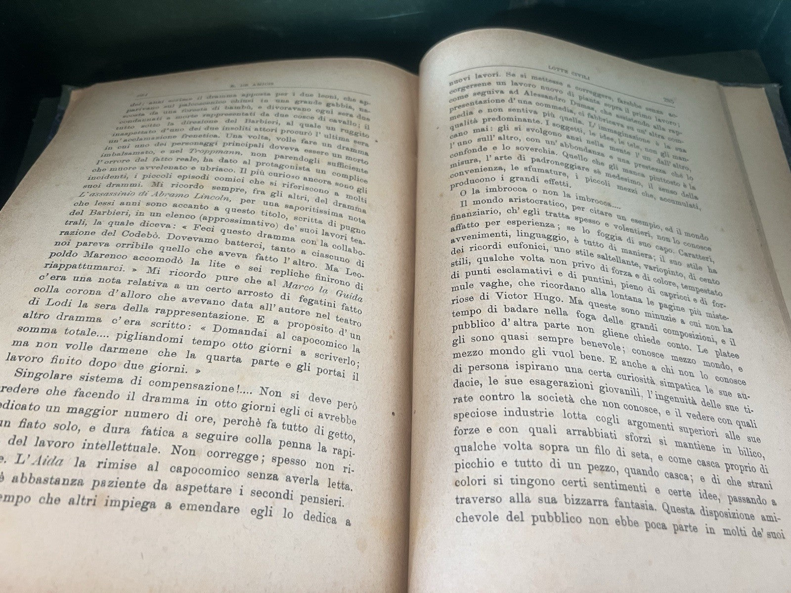Livre Lotte Civils De Amicis Nerbini Éditeur Florence Antique 1900