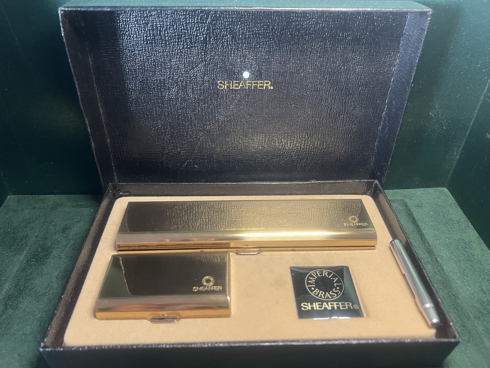 Sheaffer Stylo-Plume Stylo à Plume Panonceau Imperial Brass Or M Set Complet