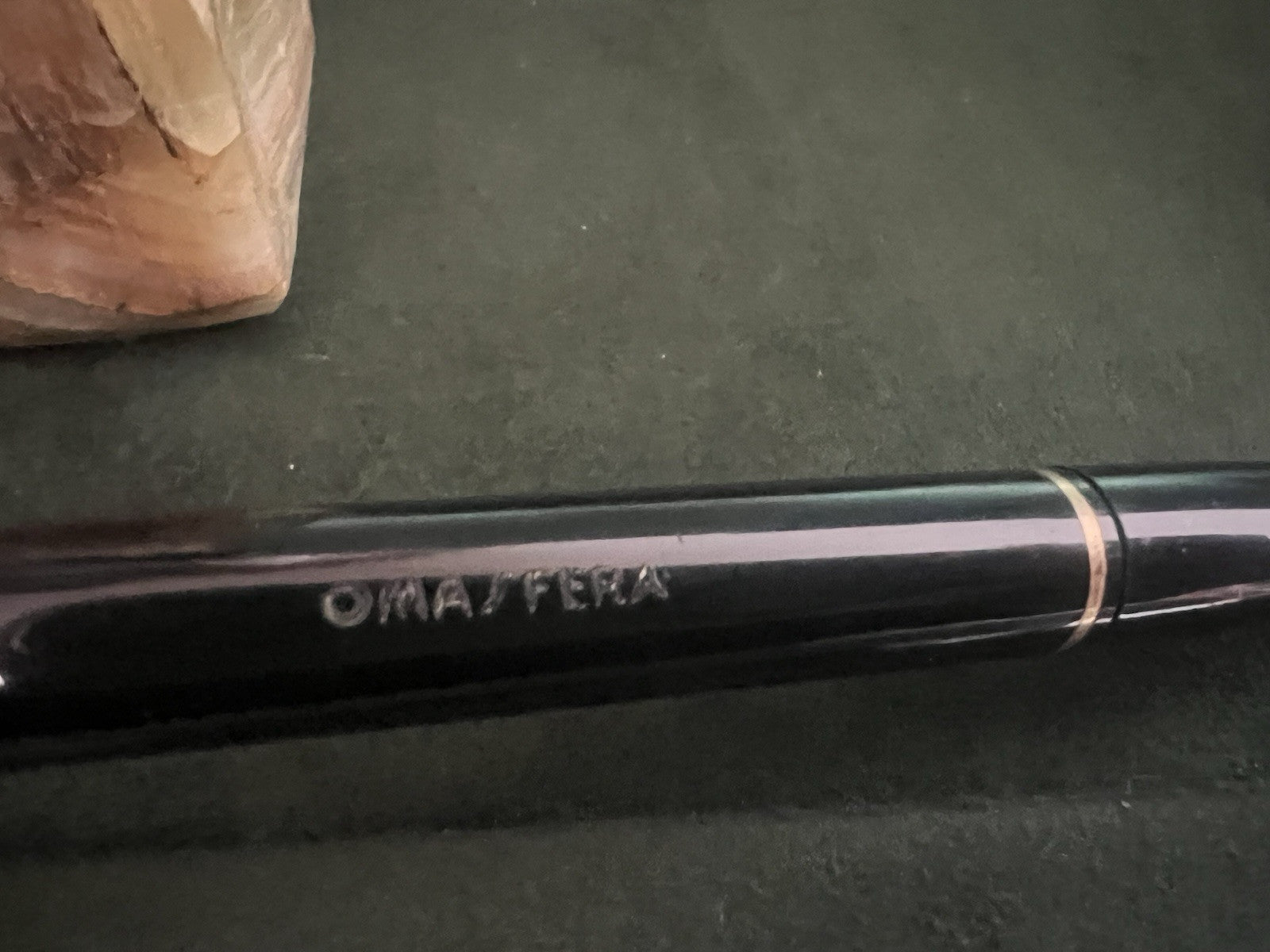 Red OMAS Ballpoint Pen Desk Marble Support Vintage 