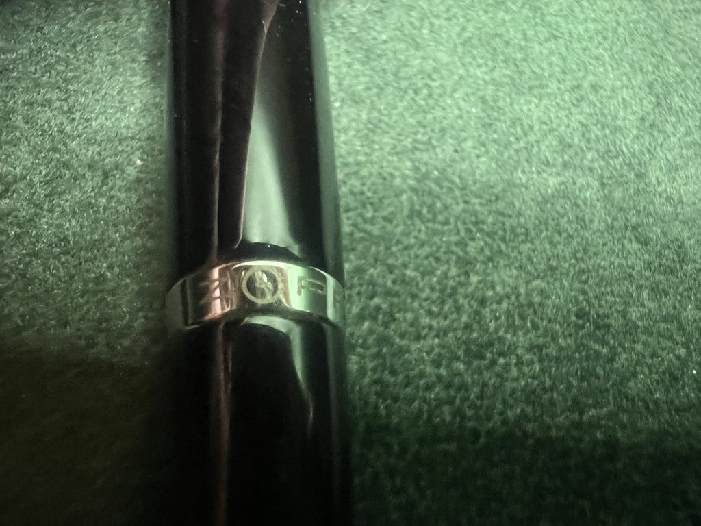 🔴 ZOPPINI penna sfera lacca nera profili cromati con pietra CUORE astuccio