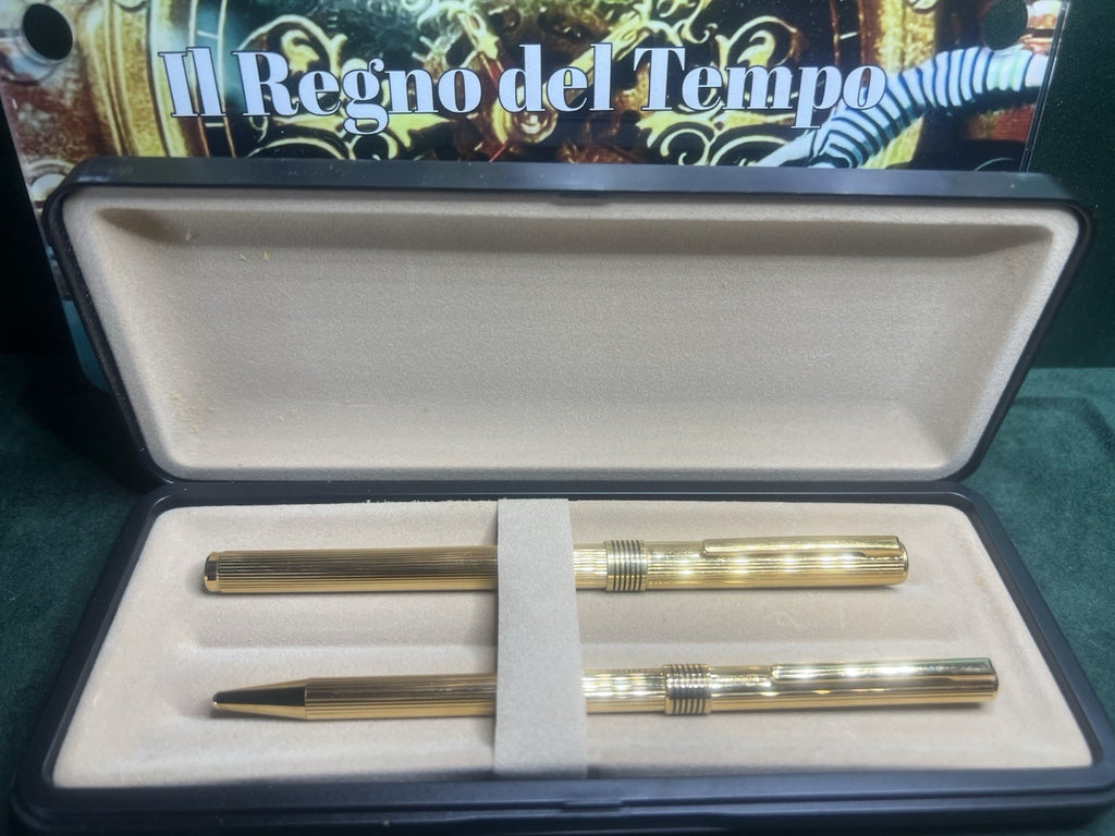 🔴 AURORA penna stilografica Marco Polo e sfera dorate set completo