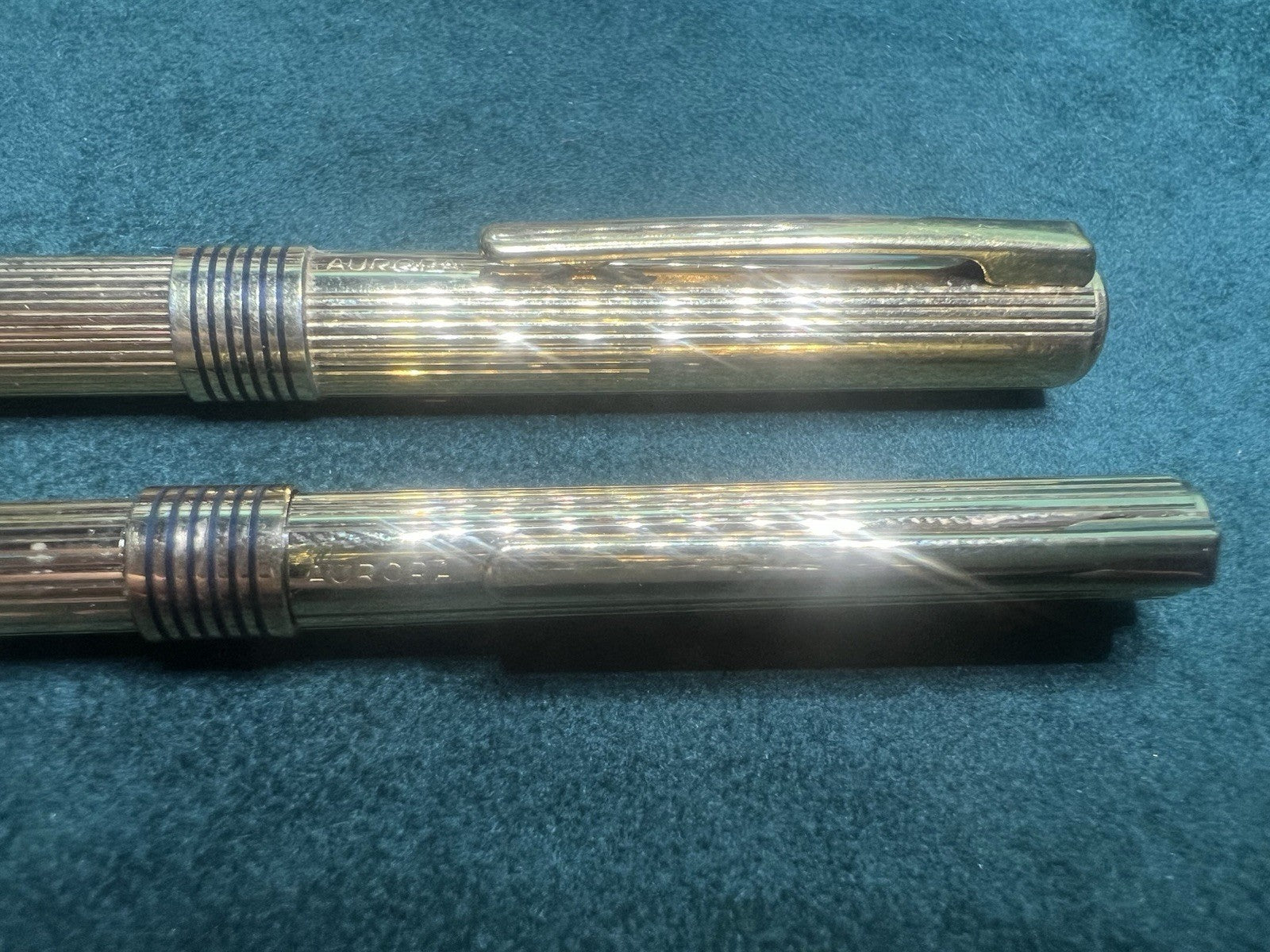 🔴 AURORA penna stilografica Marco Polo e sfera dorate set completo
