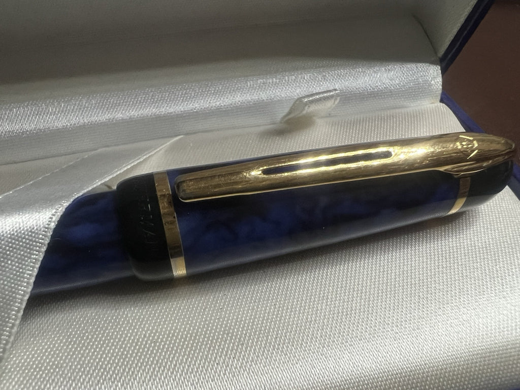 🔴 WATERMAN penna stilografica PHILEAS GT marmo blu profili dorati pennino M