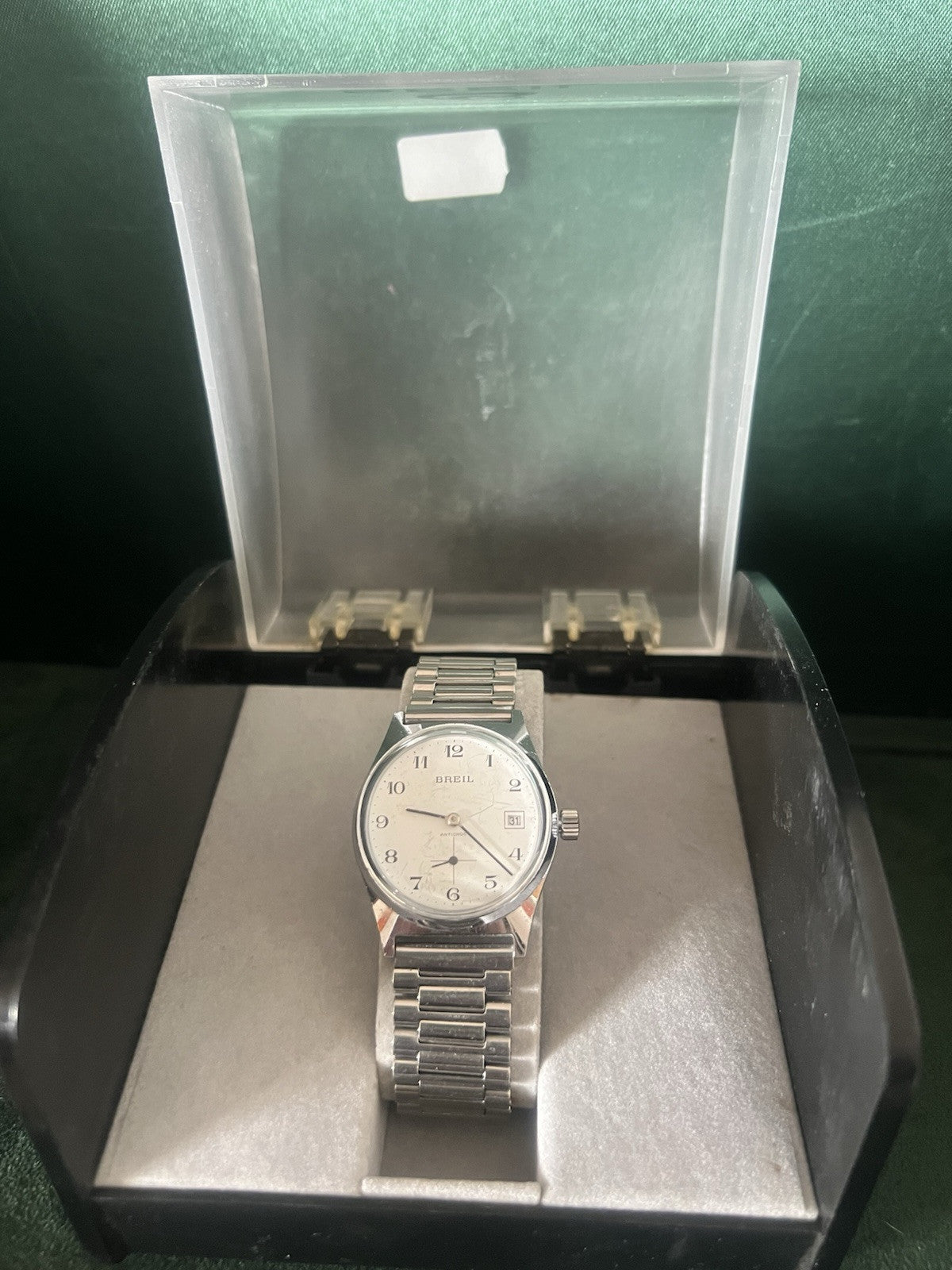 Breil Watch Steel Manual Winding Works with Box Vintage