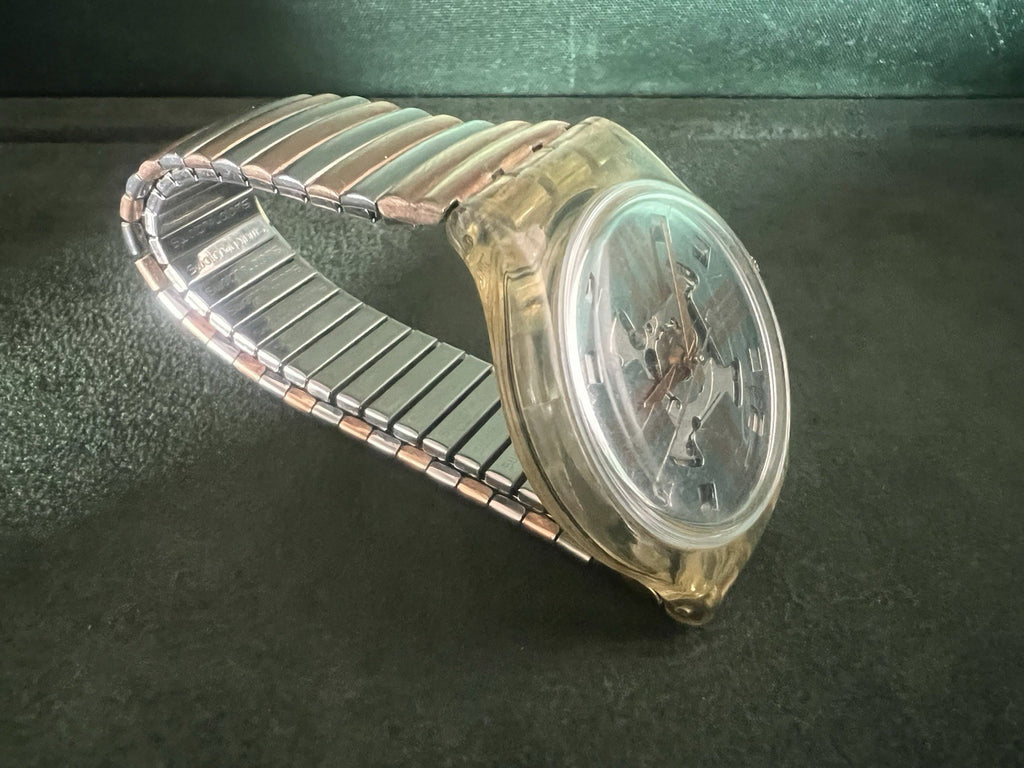 🔴 SWATCH orologio polso chrono SAK 108 Cooper Rush AUTOMATICO cinturino a molla