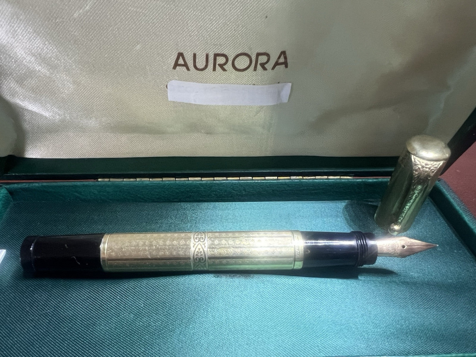 🔴 AURORA penna stilografica retrattile RA3 clip BASSORILIEVO funziona vintage