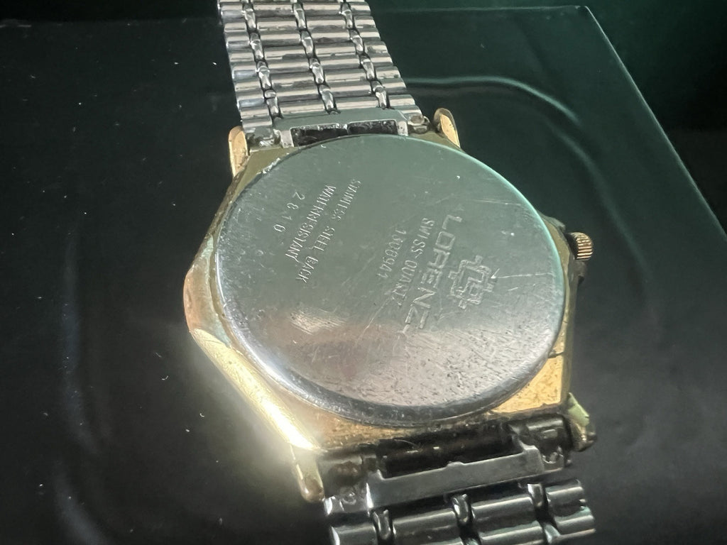 🔴 LORENZ orologio uomo al quarzo acciaio e laminato funziona vintage