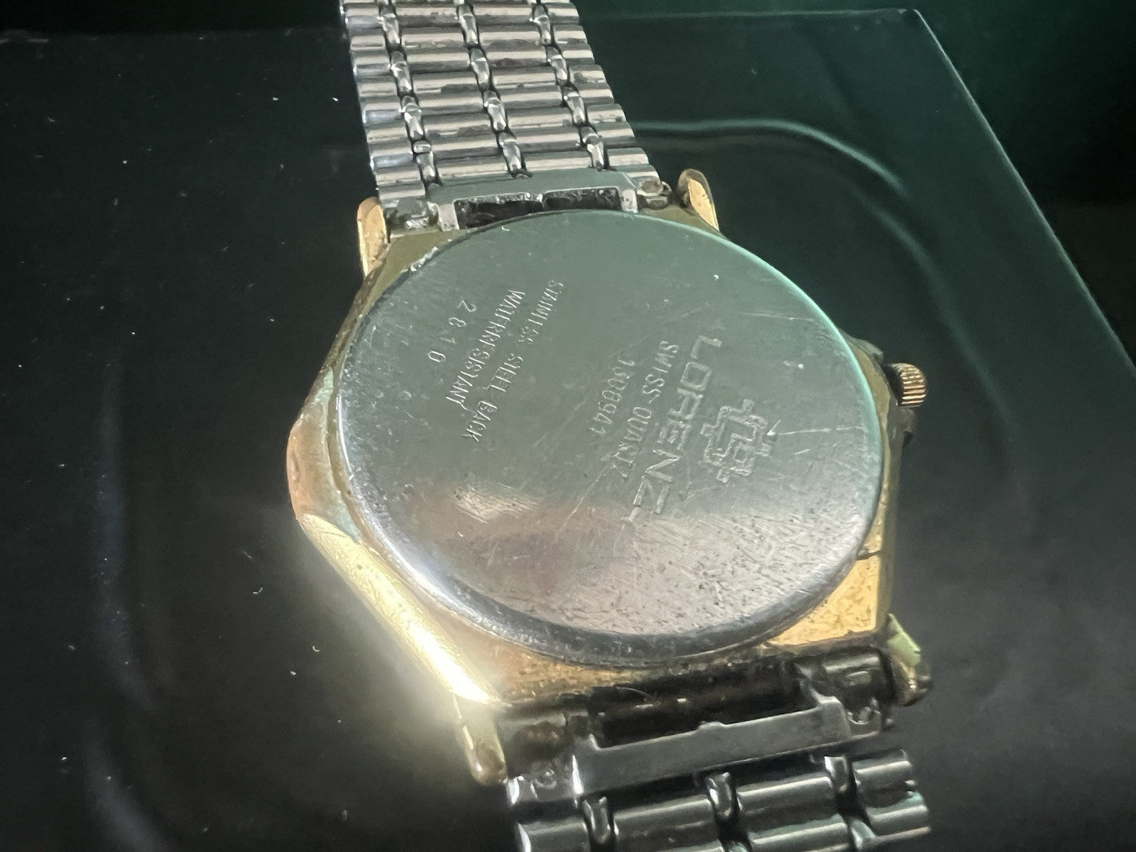 🔴 LORENZ orologio uomo al quarzo acciaio e laminato funziona vintage