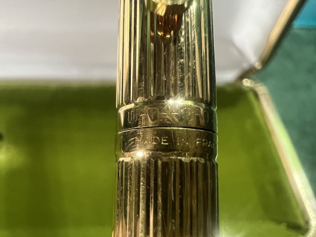 🔴 WATERMAN Drop ballpoint pen gold plated and French lacquer clip RARE VINTAGE 