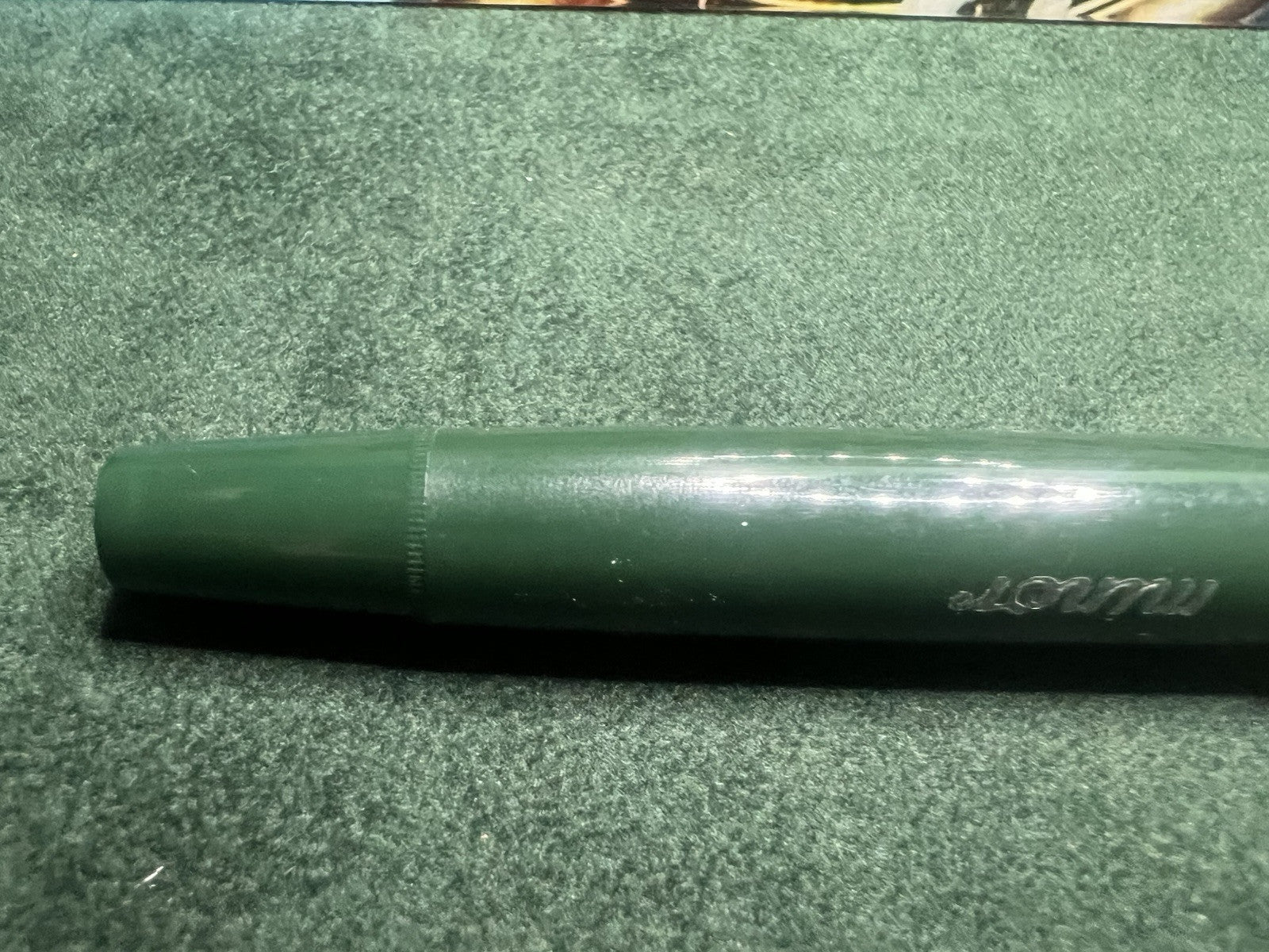 🔴 ERO MINOR black green piston fountain pen writes vintage 