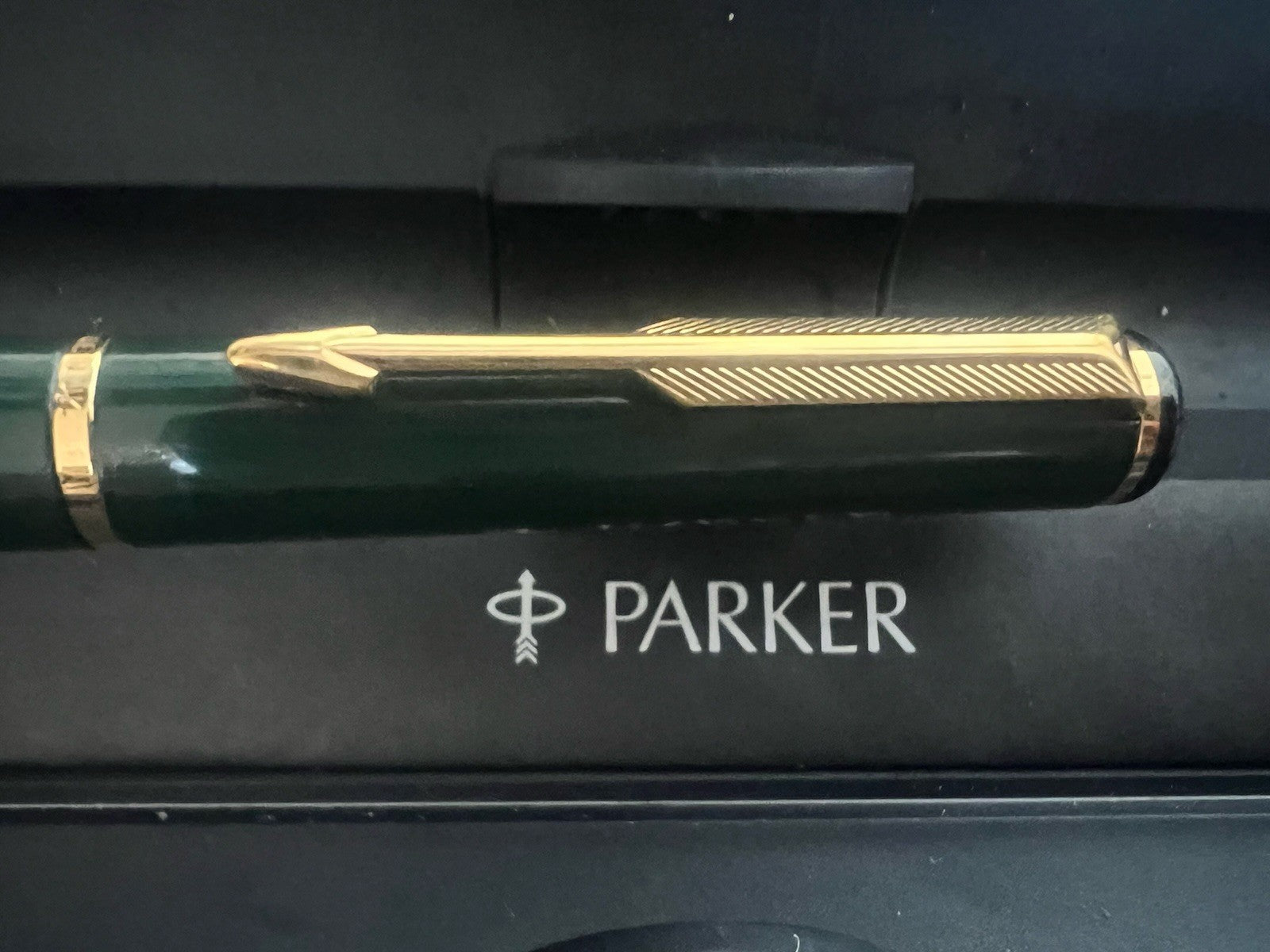🔴 PARKER penna stilografica Rialto lacca verde inglese a cartuccia scrive