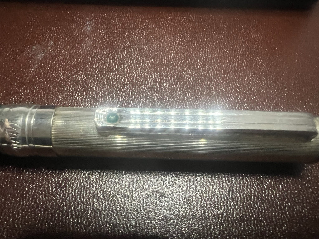 Marlen Stylo-Plume Stylo à Plume Argent 925 Laque Vert Iridium M Garantie