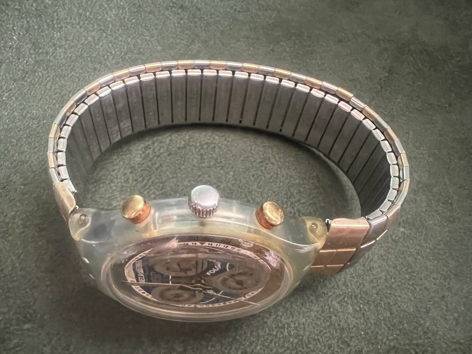 🔴 SWATCH orologio polso chrono LA REINE prochaine quarzo cinturino a molla