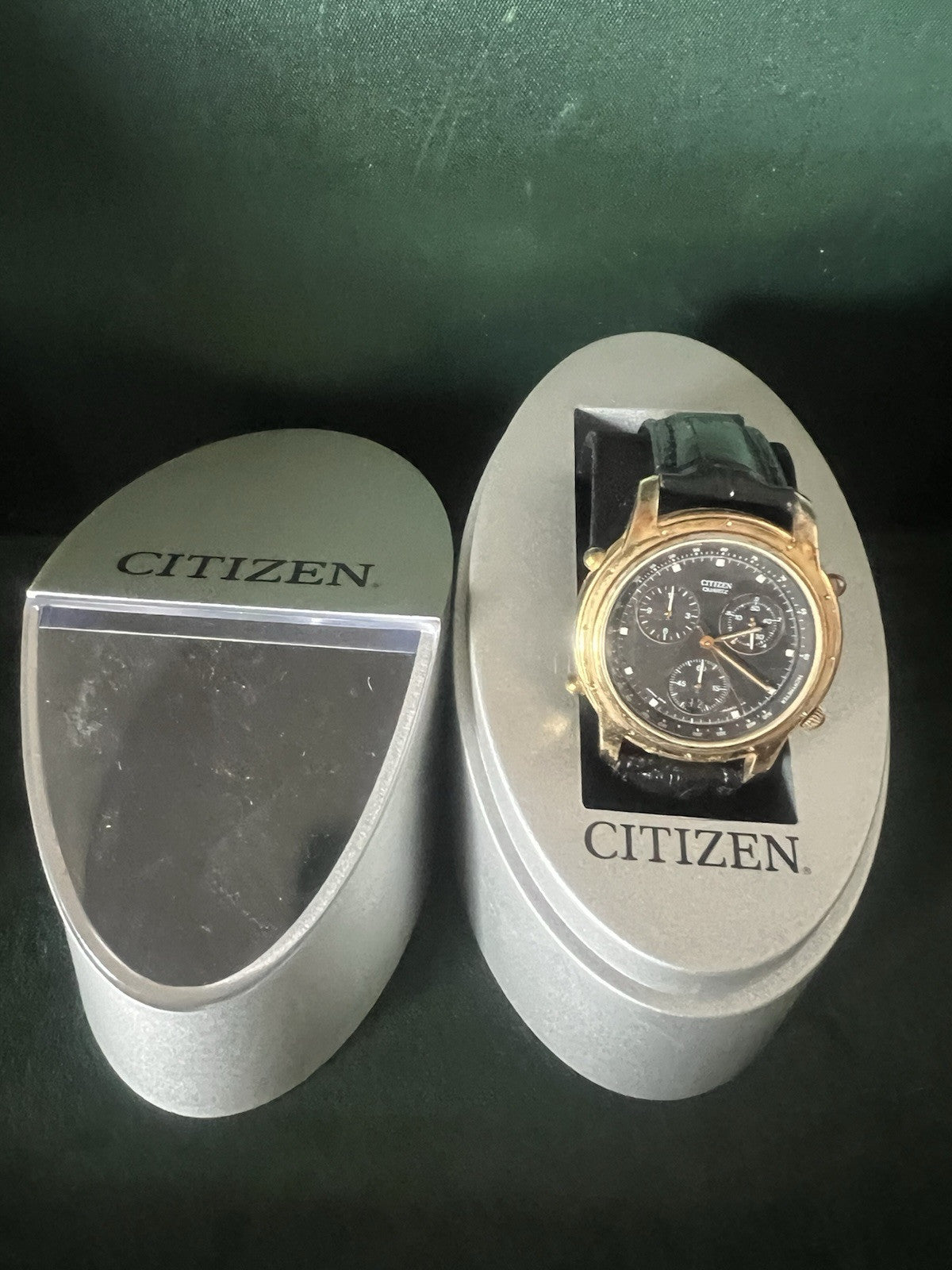 🔴 CITIZEN cronografo orologio uomo 3560-Y59308 laminato nero quarzo