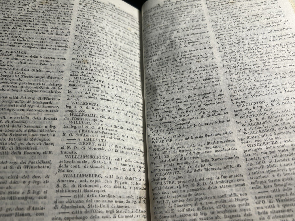 🔴 Libro DIZIONARIO GEOGRAFICO Malte Brun grande formato antico Firenze 1832