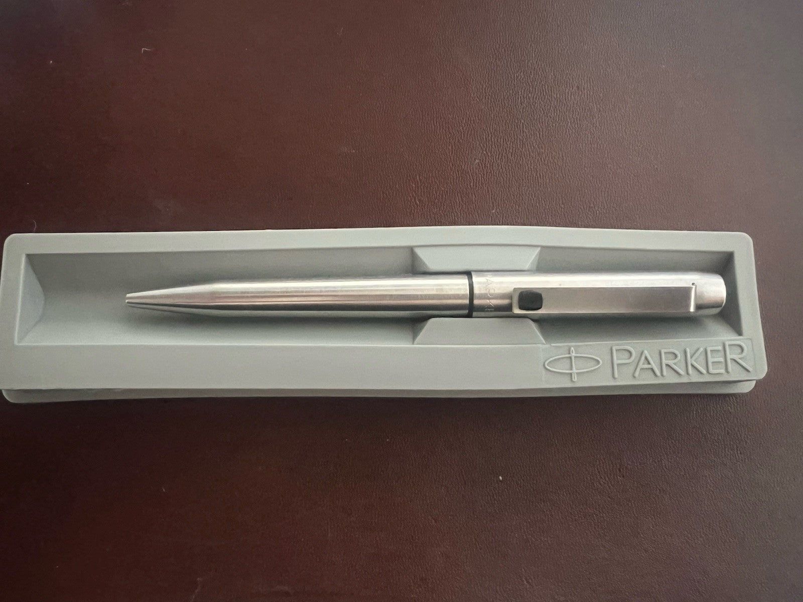 🔴 PARKER Kugelschreiber 25 CHROM SCHWARZ mit Siegelclip, schreibt Vintage 1970 