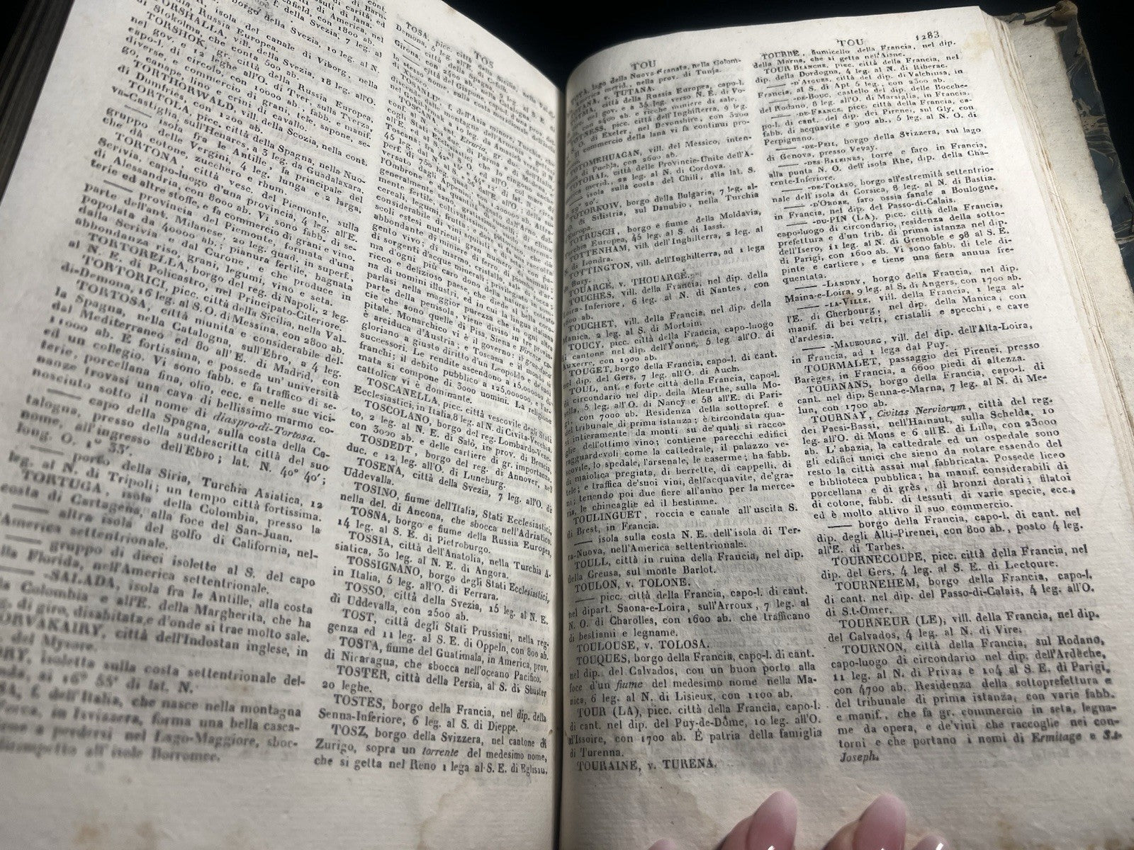 🔴 Libro DIZIONARIO GEOGRAFICO Malte Brun grande formato antico Firenze 1832