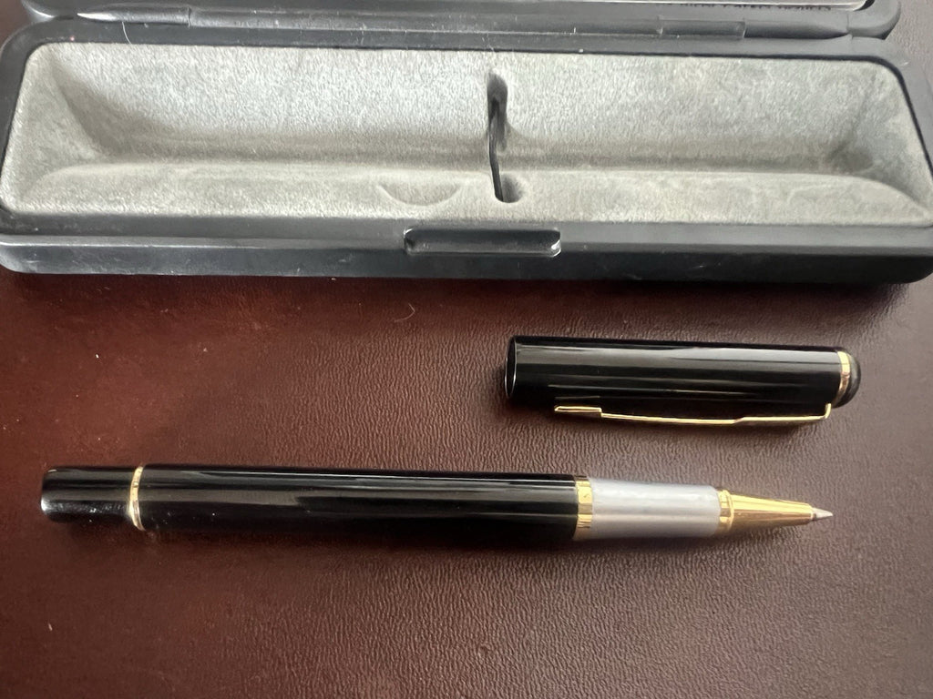 Parker Stylo-Plume Sphère Roller Vector Laque Noire Écrit Recharge Avec Etui