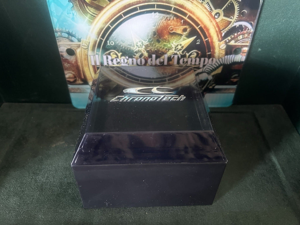 🔴 CHRONOTECH box scatola orologio cofanetto custodia plastica nera vintage