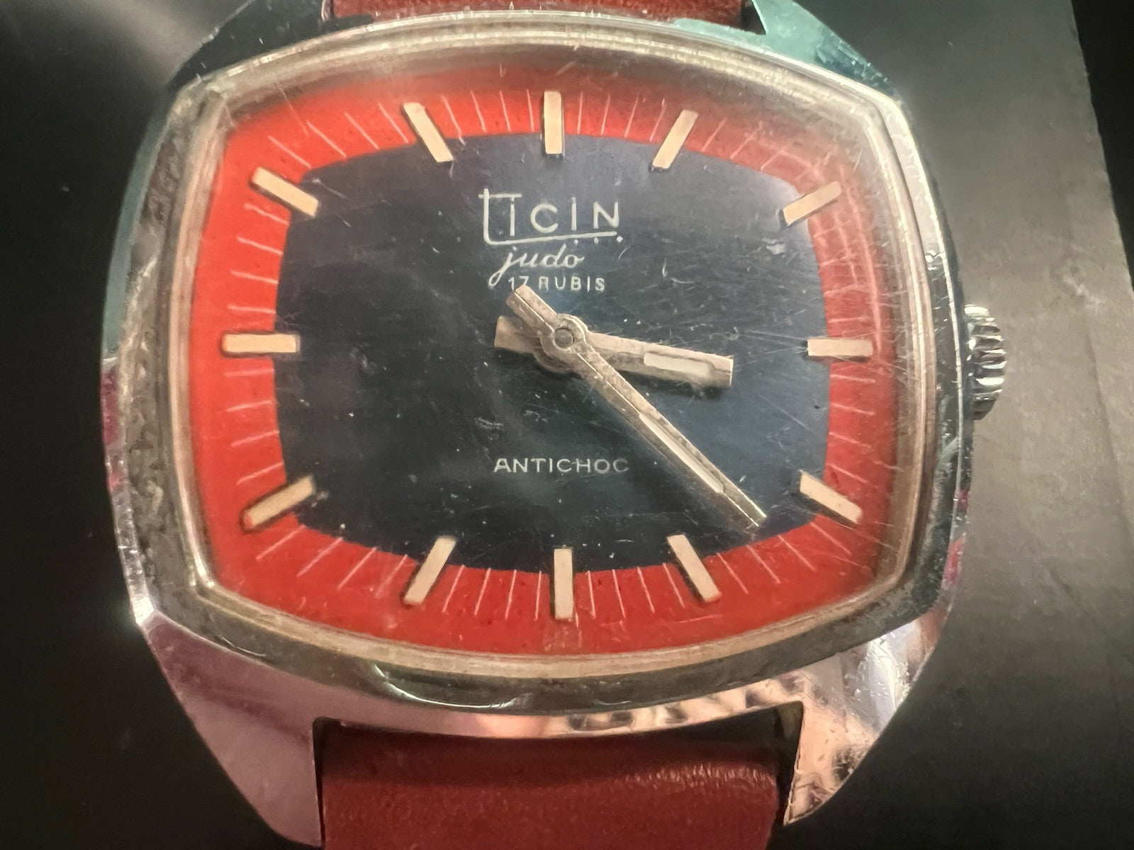 🔴 TICIN orologio uomo JUDO CARICA MANUALE funzionante vintage del 1950
