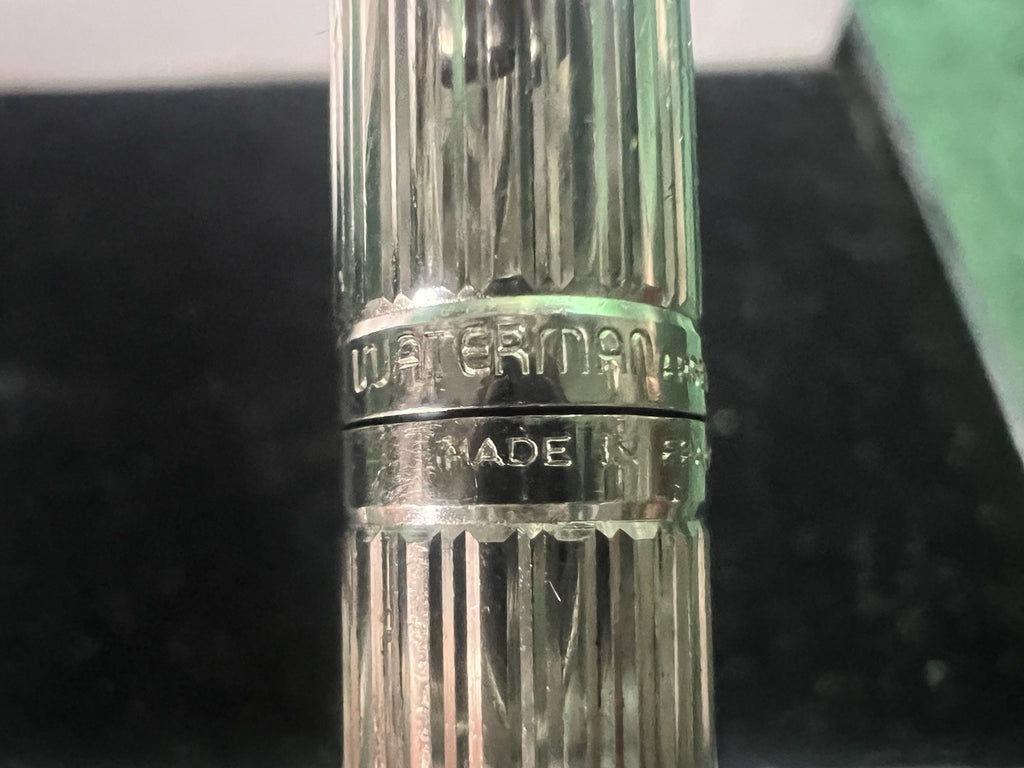 Waterman Stylo-Plume Sphère Drop Argent 925 Plaqué Platine Écrit Rare Vintage 