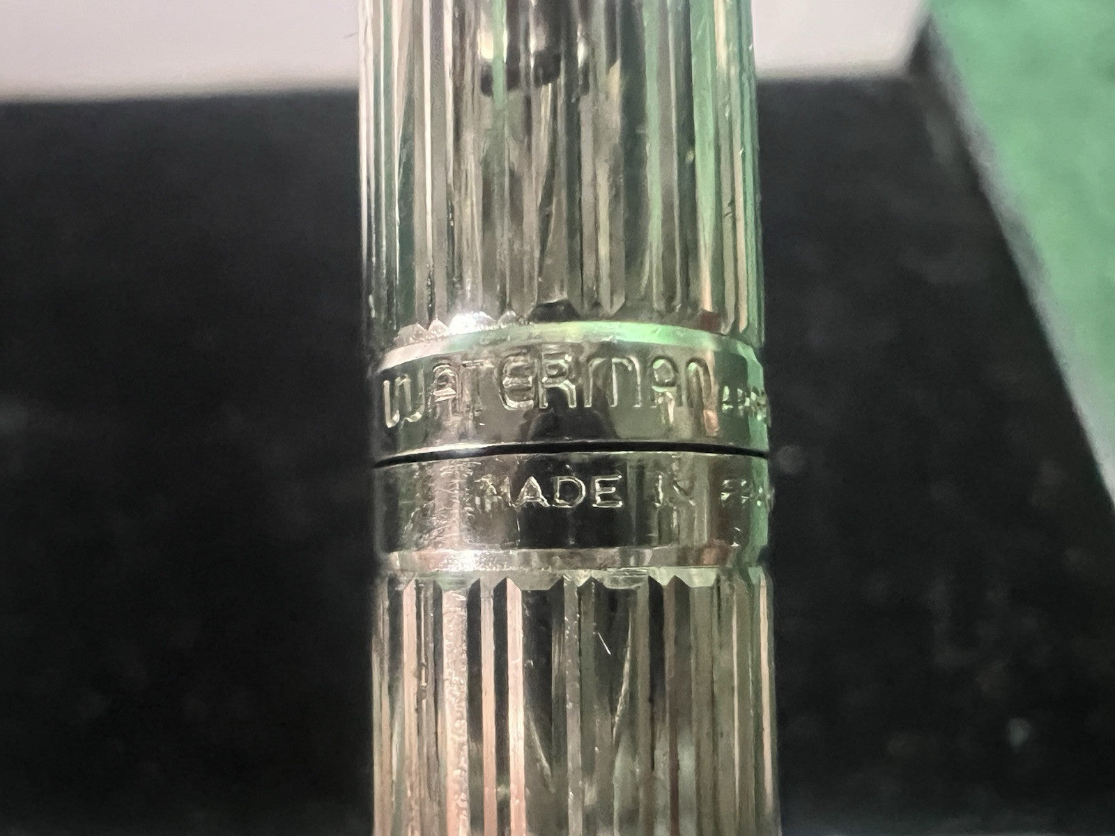 Waterman Stylo-Plume Sphère Drop Argent 925 Plaqué Platine Écrit Rare Vintage 