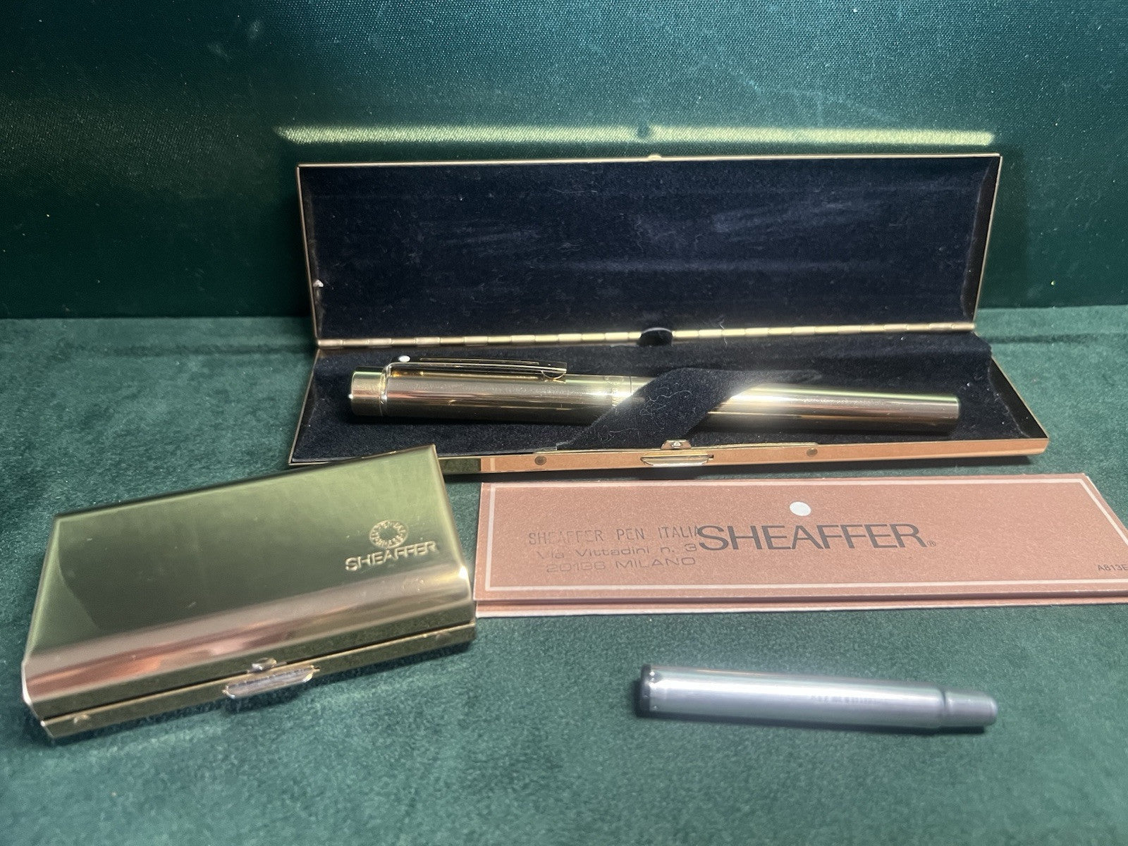 Sheaffer Stylo-Plume Stylo à Plume Panonceau Imperial Brass Or M Set Complet