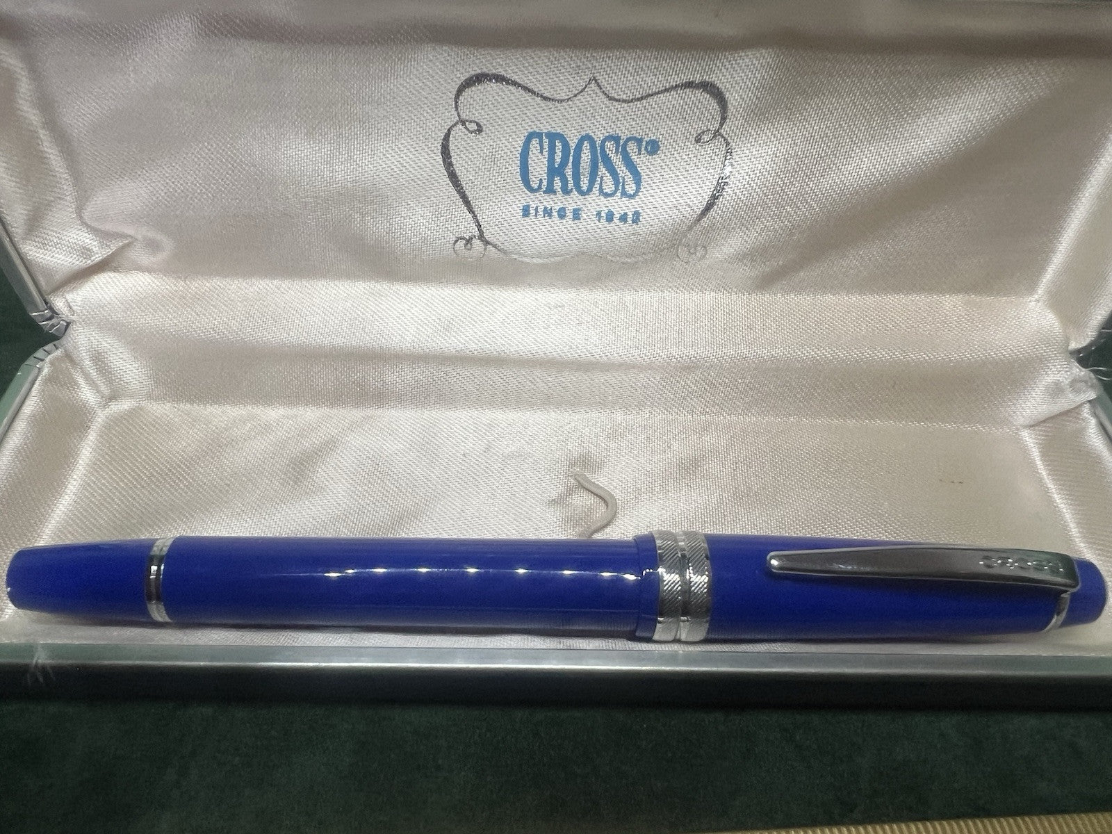 Cross Stylo-Plume Stylo à Plume Bleu Cobalt Avec Profils Chrome M Cartouche
