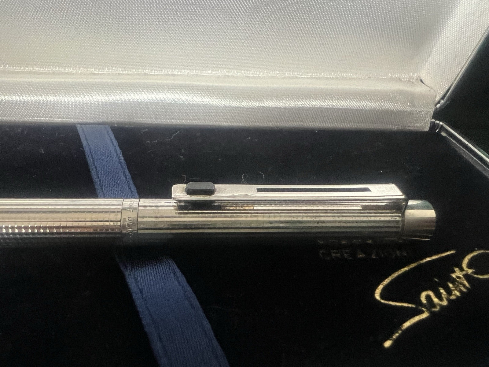 🔴 MORRIS Kugelschreiber, 999 versilbert, mit Vintage-Etui 