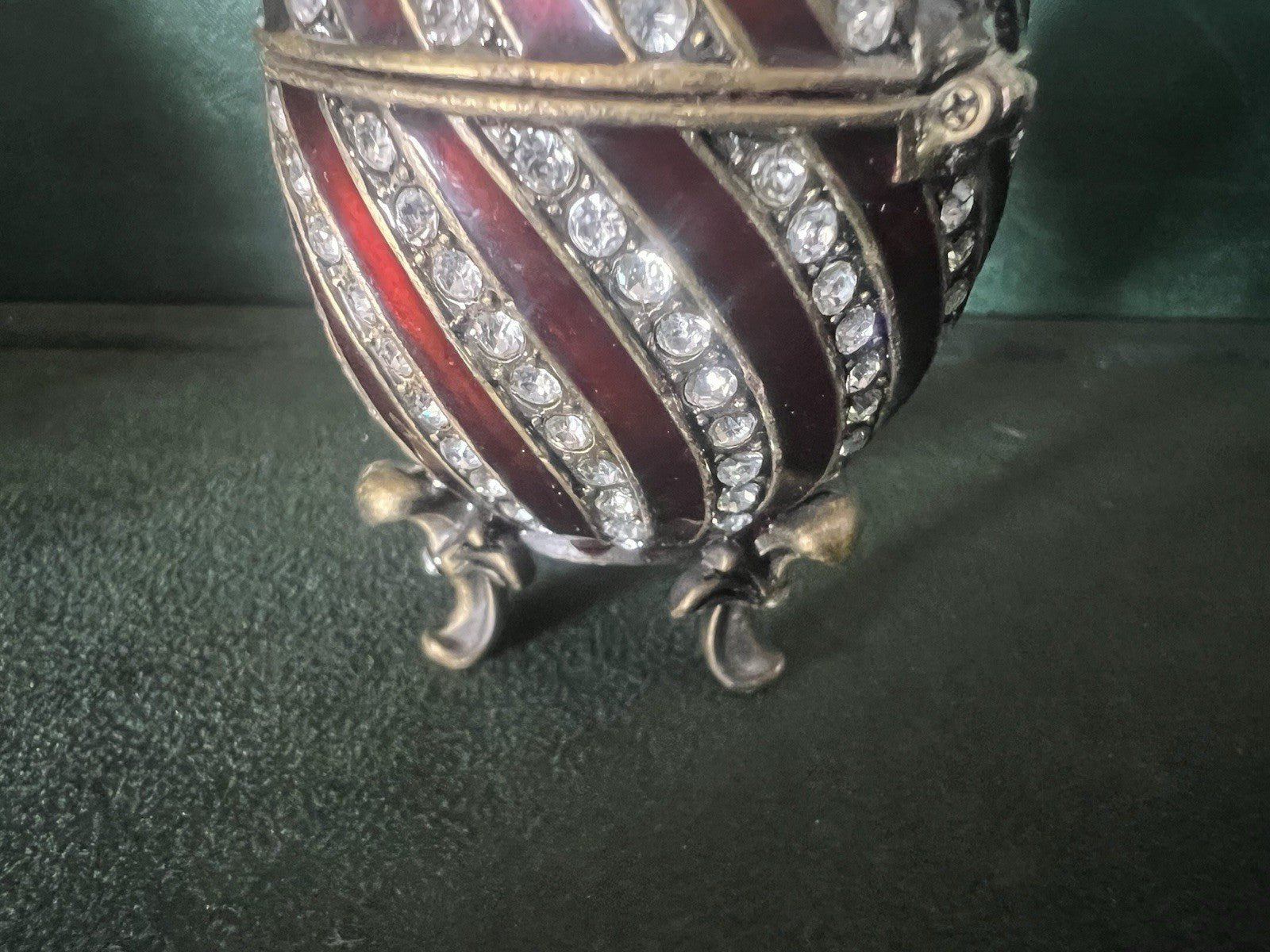 🔴 FABERGE uovo ceramica bronzo ROYAL FAMILY con pietre brillantini