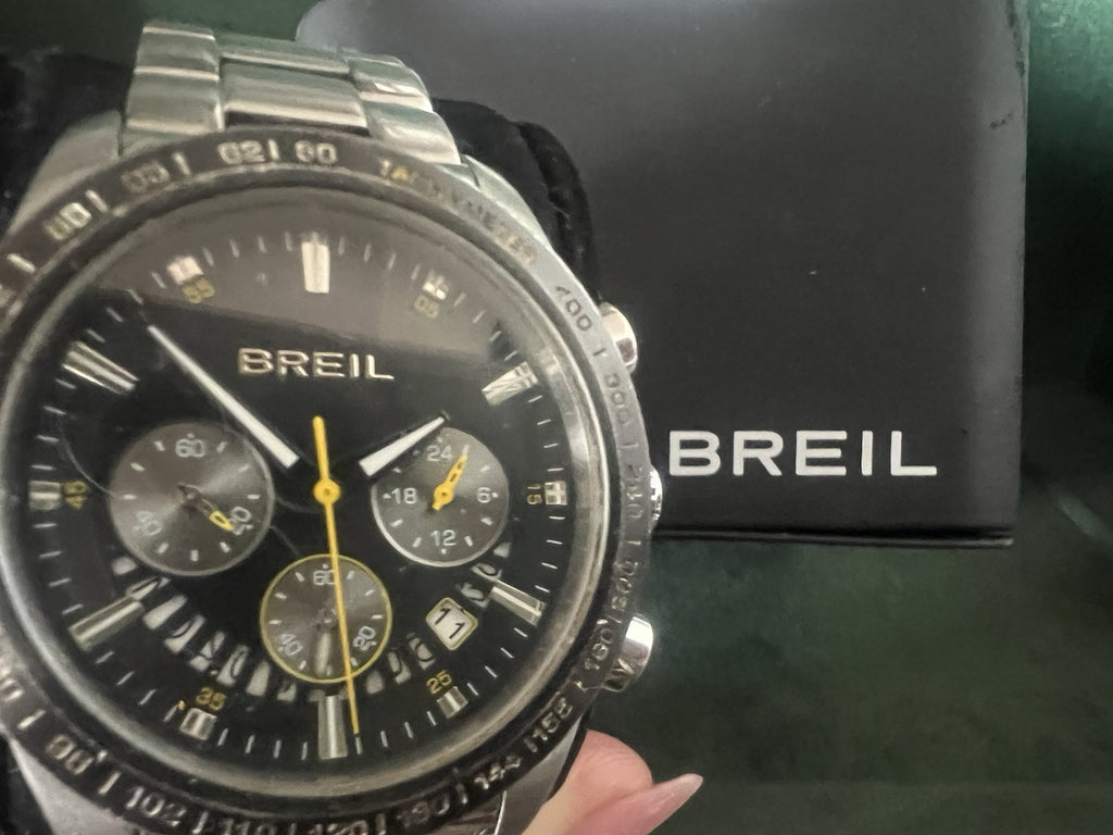 Breil Chronograph Mann TW0676 Oversize Stahl Schwarz Quarz mit Box