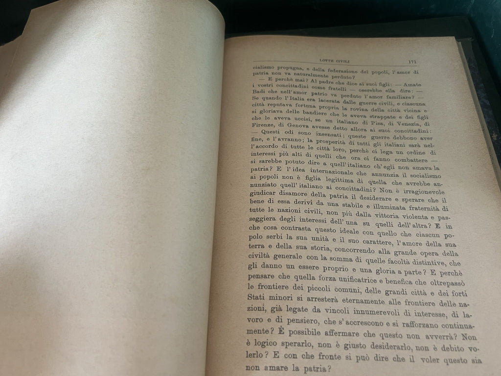 🔴 Libro LOTTE CIVILI De Amicis Nerbini editore Firenze antico 1900