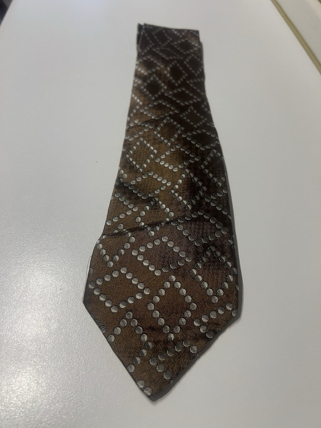 Fendi Men's Classic Elegant Brown Pure Silk Tie