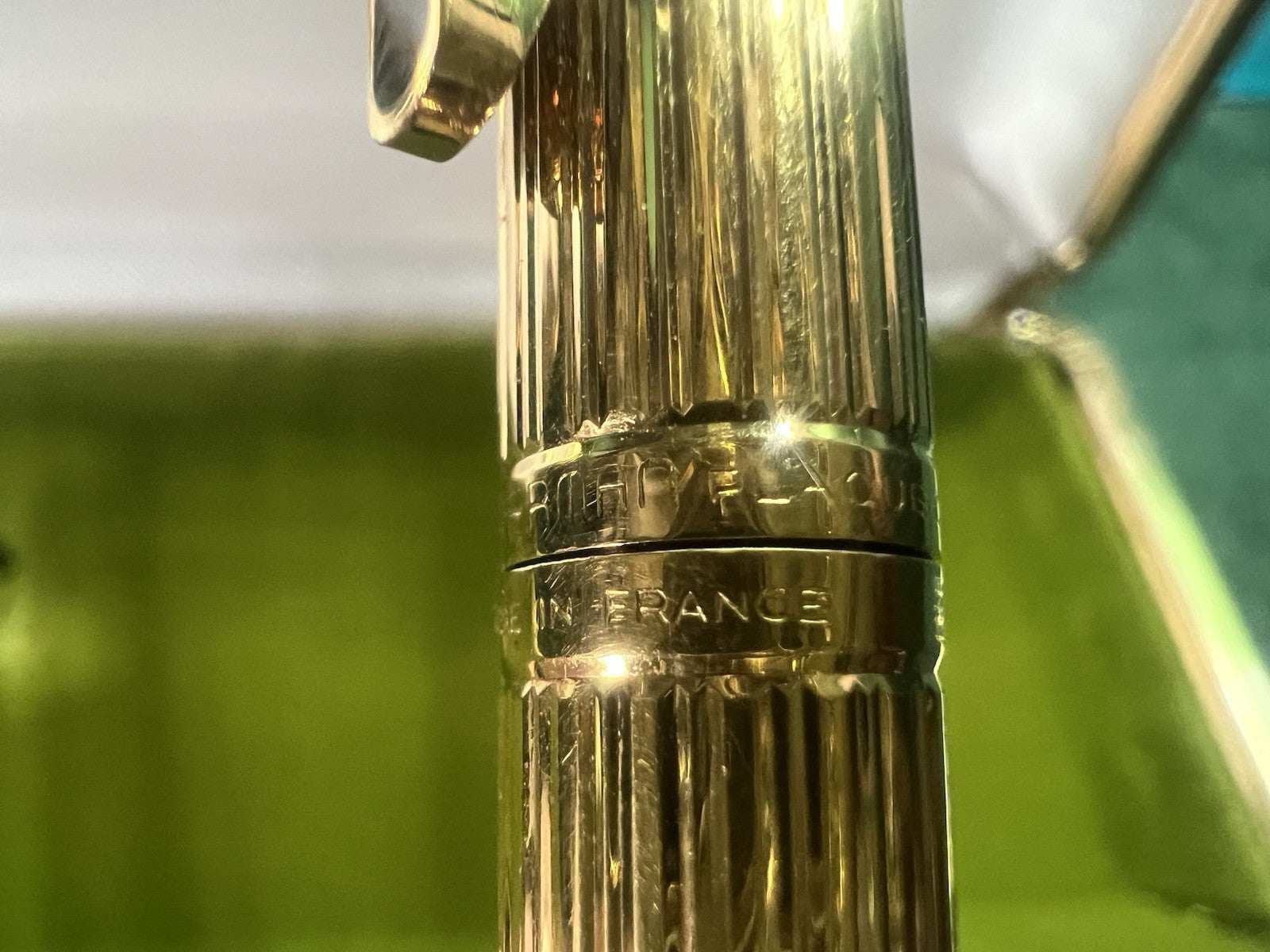 🔴 WATERMAN Drop ballpoint pen gold plated and French lacquer clip RARE VINTAGE 