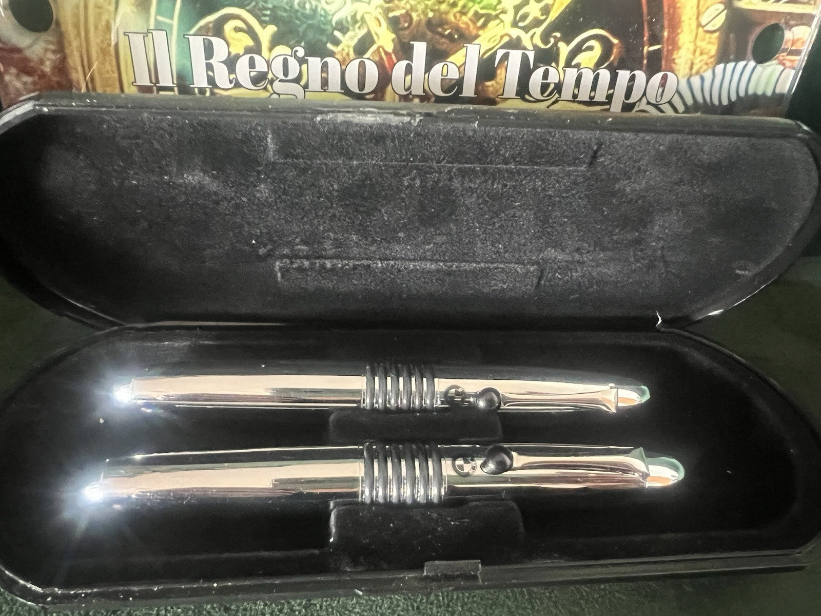 🔴 BMW penna stilografica e sfera cromate scrivono con astuccio 2 PENNE