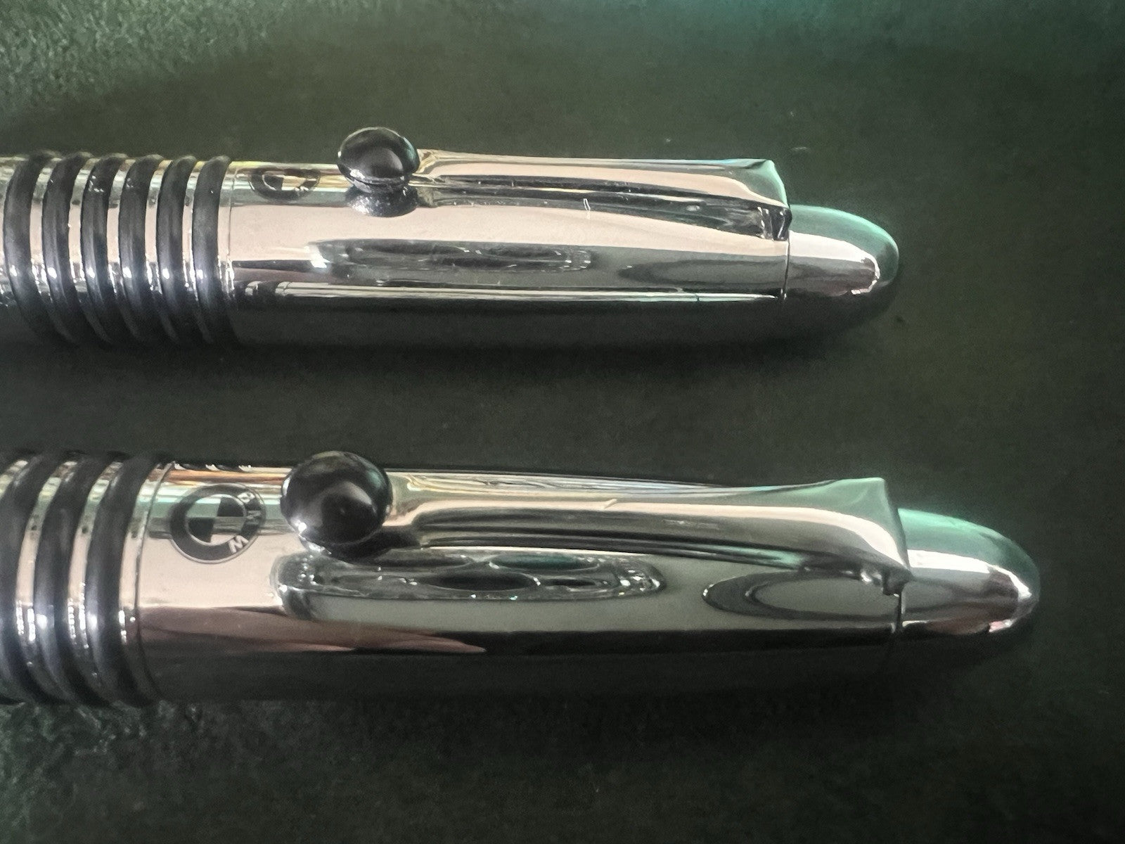 🔴 BMW penna stilografica e sfera cromate scrivono con astuccio 2 PENNE
