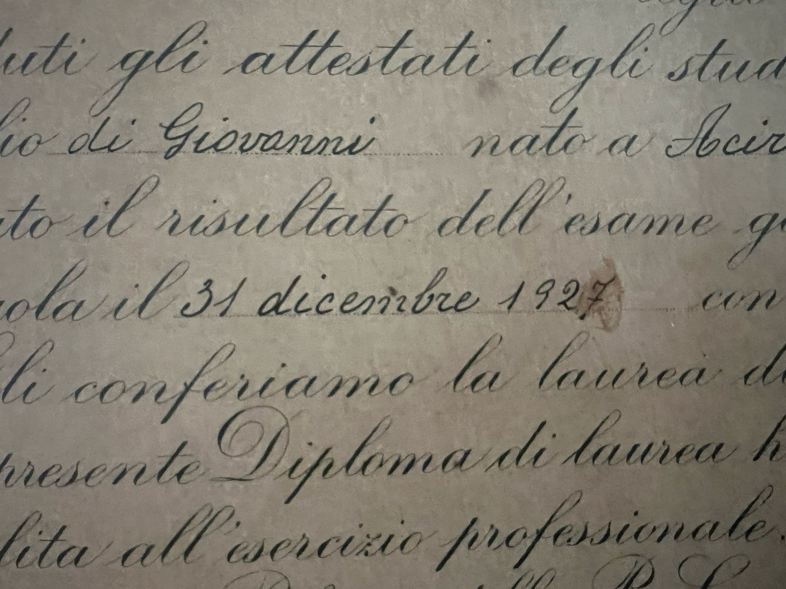 Regno Italie Diplôme Universitaire Ingénierie Vittorio Emanuele III 1924